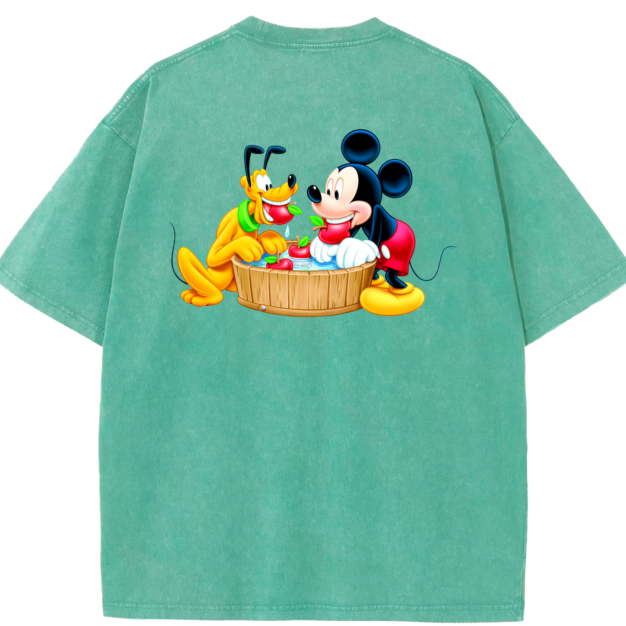 （画像用） ミッキーマウス Mickey Mouse 綿100% ヴィンテージ風 半袖Tシャツ（背面プリント）